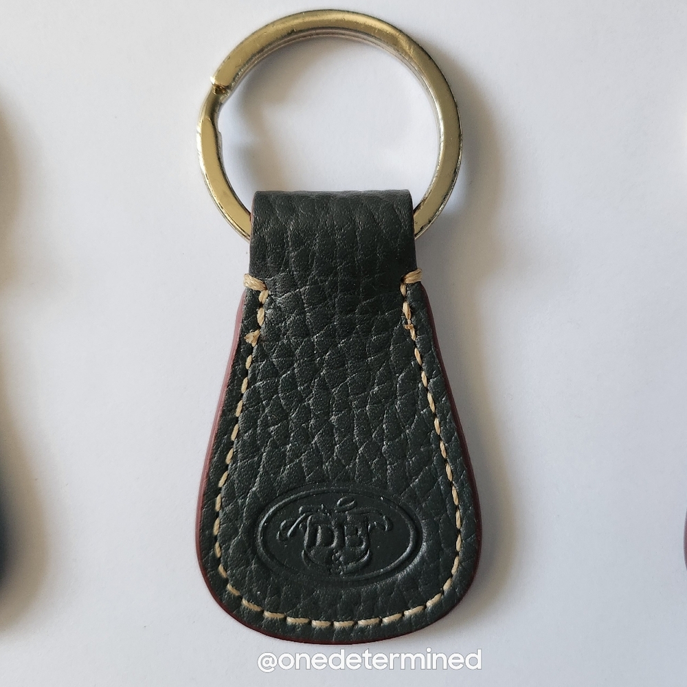 Dooney Grey Leather Key Fob